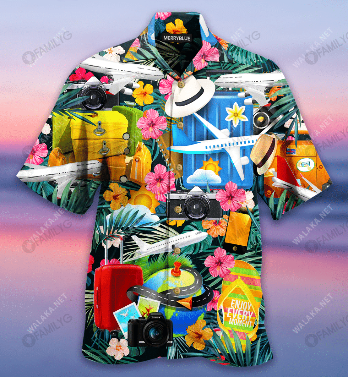 Take Your Flights Go Anywhere Airplane Unisex Hawaiian Shirt{Size}