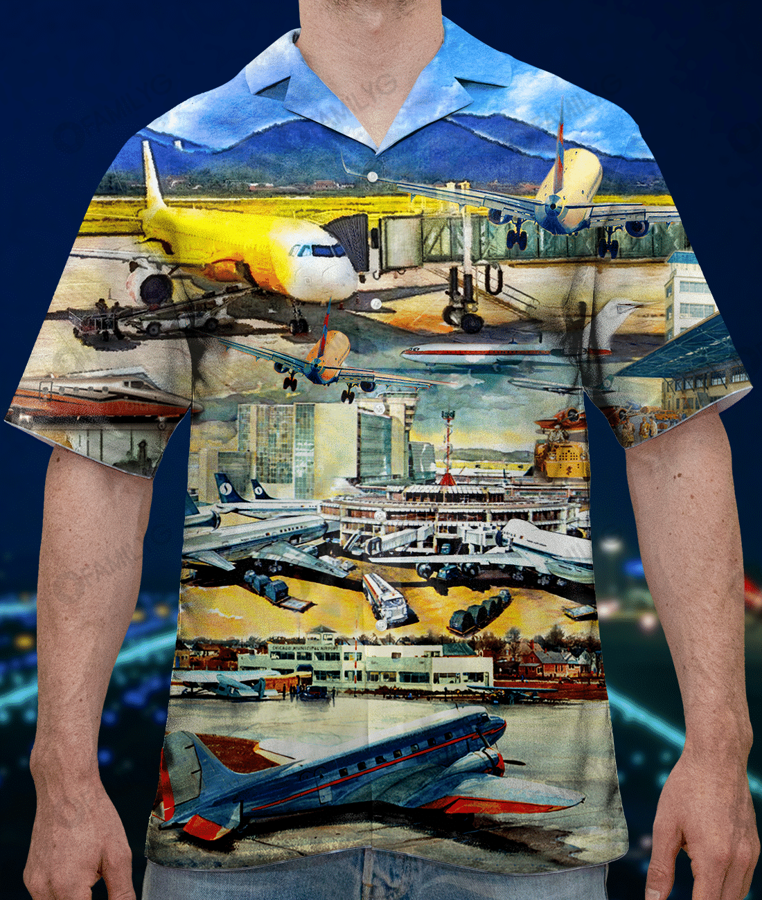 Take Off From Airport Unisex Hawaiian Shirt{Size}