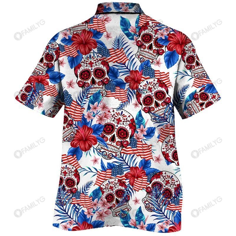 Skull Day Of The Dead - Fourth Of July 2021 Hawaiian Shirt{Size}