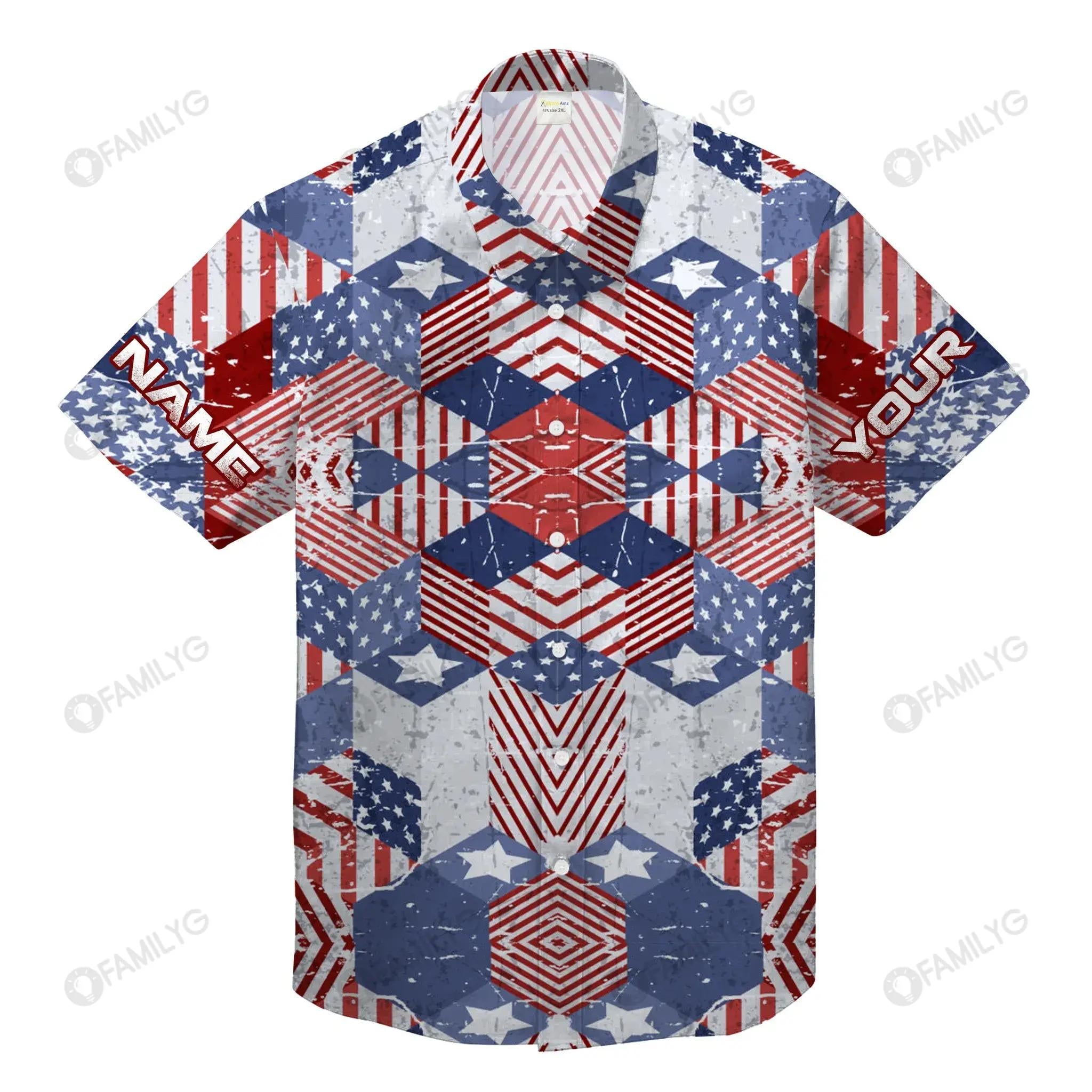 The USA Blood In My Veins - Fourth Of July Personalized Hawaiian Shirt{Size}