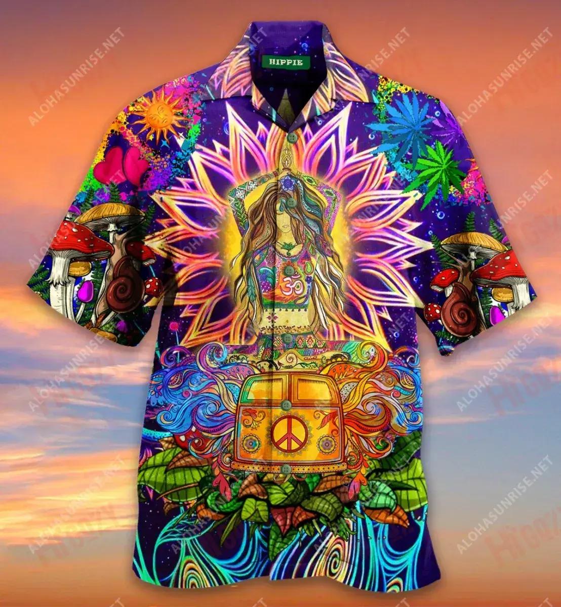 Style Yoga Hippie On Trip Short Hawaiian Shirt Summer Tropical Shirts Hawaiian Crazy Shirts Hawaiian Shirt Pattern{Size}