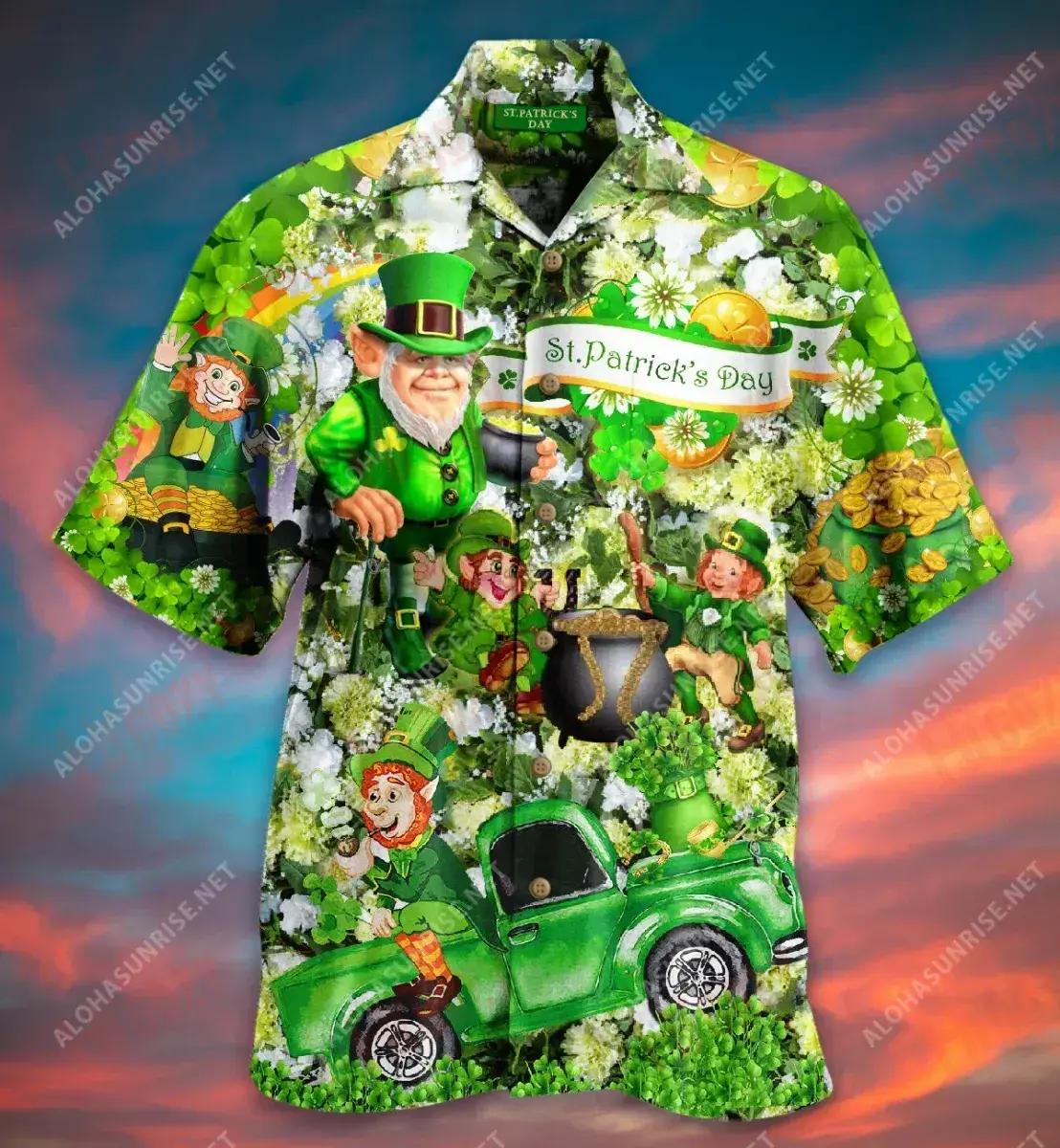 Wish You A Happy Saint Patrick'S Day Short Hawaiian Shirt Summer Tropical Shirts Hawaiian Crazy Shirts Crazy Shirts Hawaii{Size}