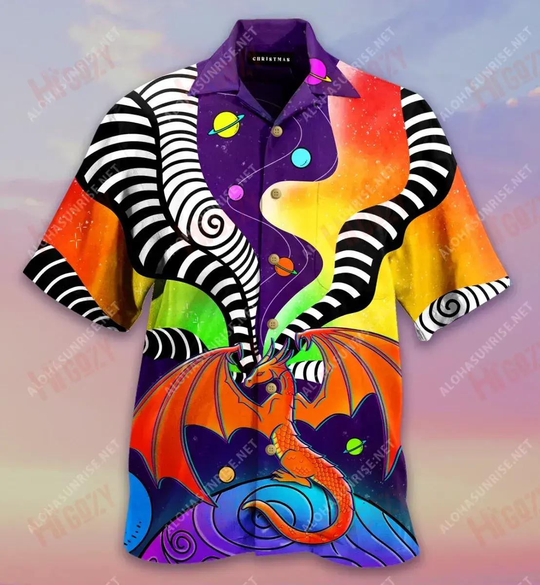 The Power Of Dragon Short Hawaiian Shirt Vacation Tropical Shirts Custom Hawaiian Shirts Hawaiian Shirts For Men{Size}