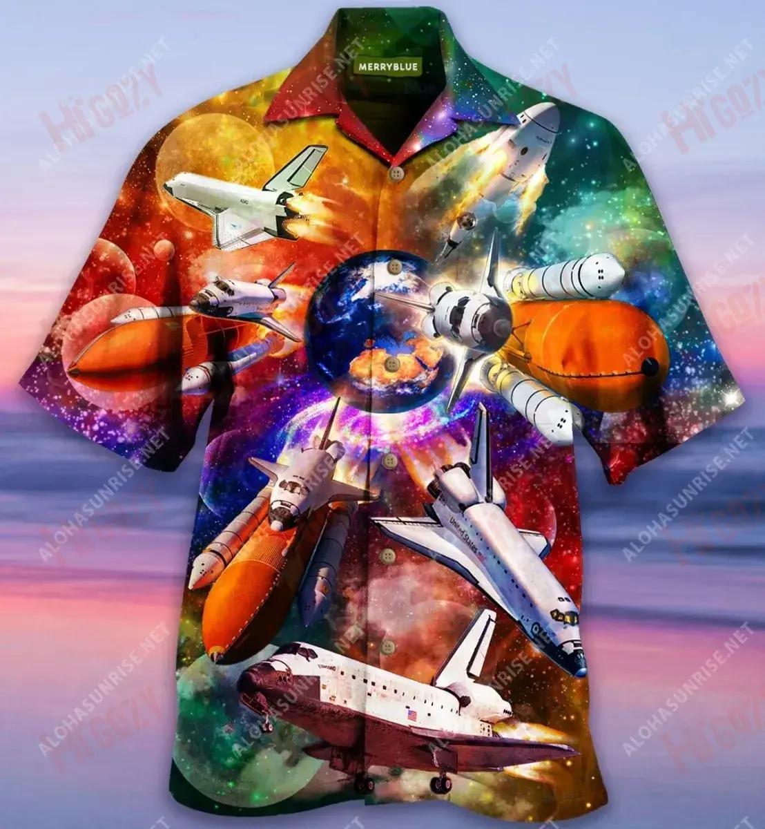 Space Shuttle - America'S Pride Unisex Short Sleeve Shirt Vacation Aloha Shirt Hawaiian Crazy Shirts Hawaiian Shirts For Women{Size}