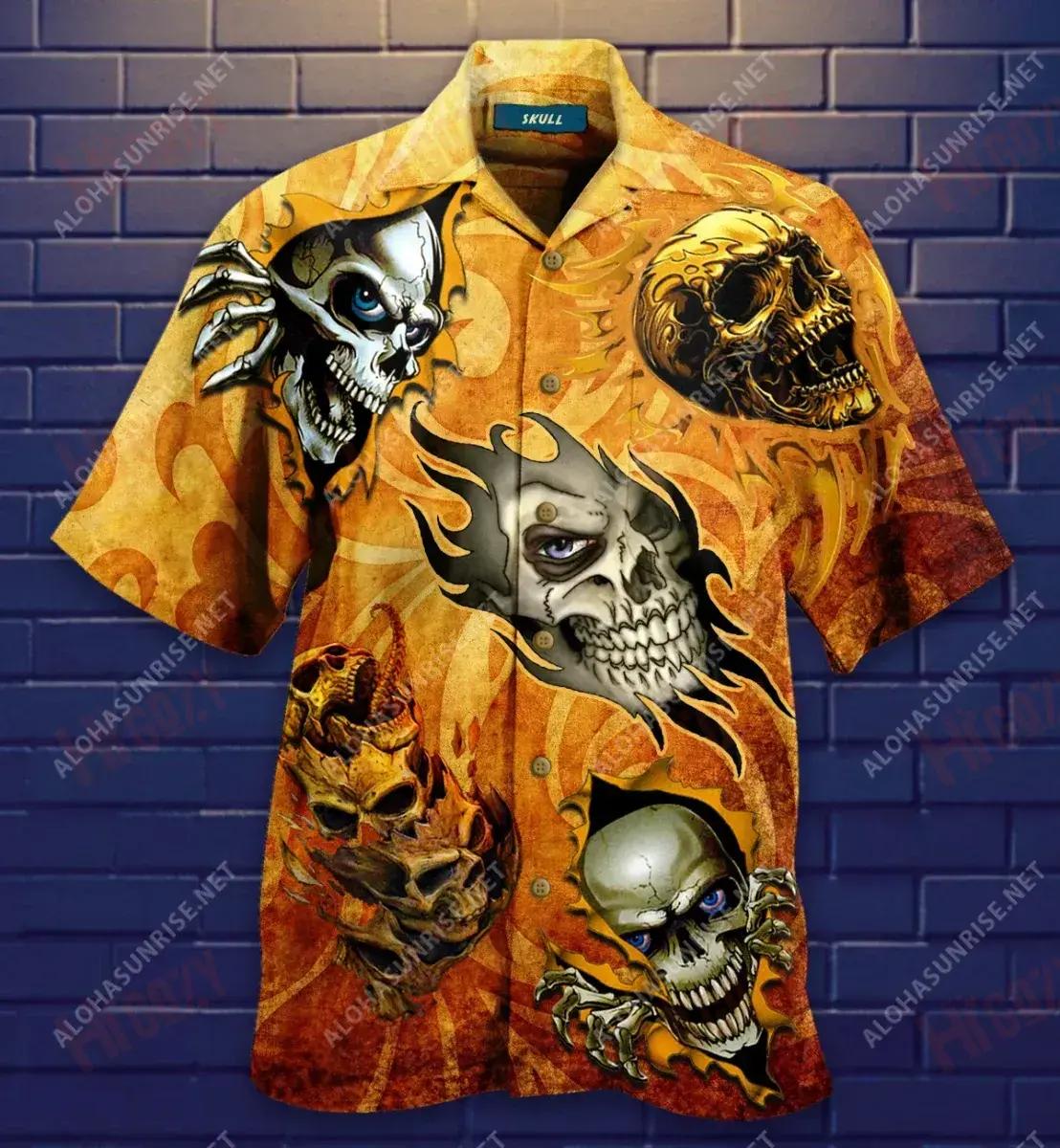 Skull-Find Your Freedom Short Sleeve Shirt Vacation Short Sleeve Best Hawaiian Shirts Crazy Shirts Hawaii{Size}