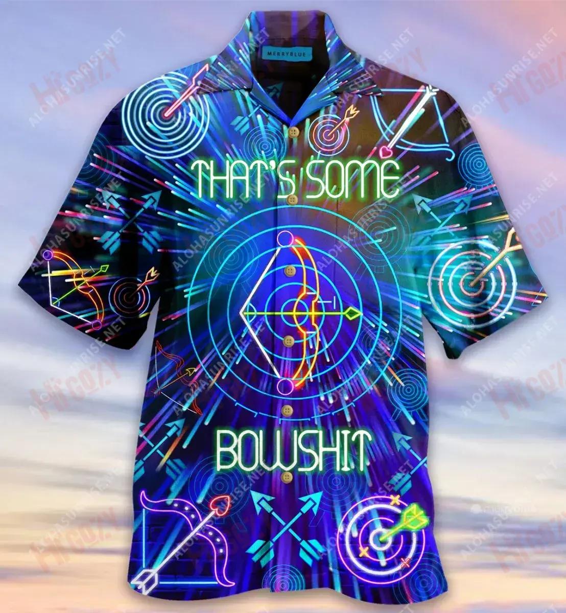 That'S Some Bowshit Unisex Short Sleeve Shirt Summer Aloha Shirt Custom Hawaiian Shirts Hawaiian Shirt Pattern{Size}