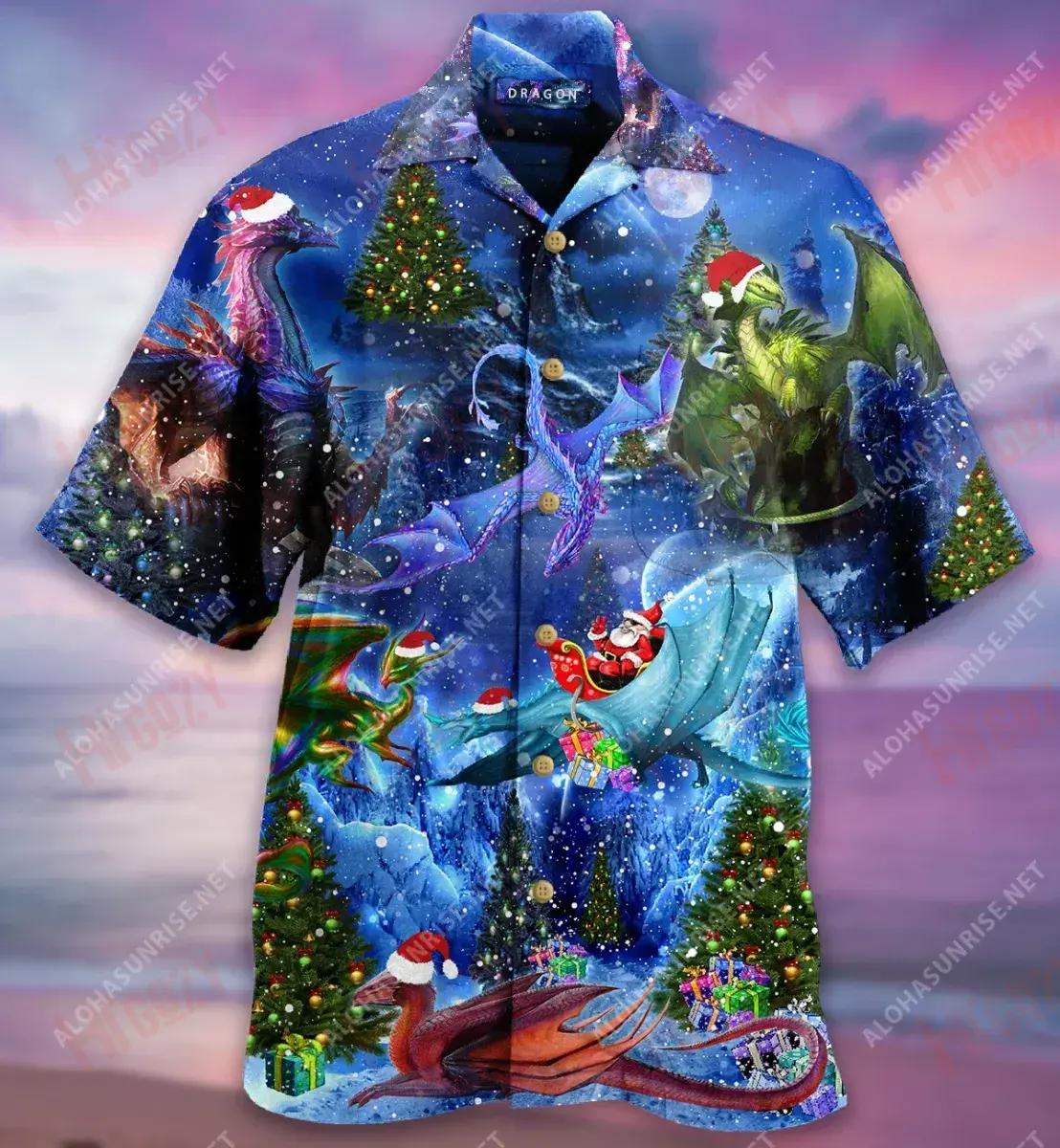 Welcome To Christmas Dragons Short Short Sleeve Shirt Vacation Hawaiian T Shirts Tactical Hawaiian Shirt Funny Hawaiian Shirts{Size}