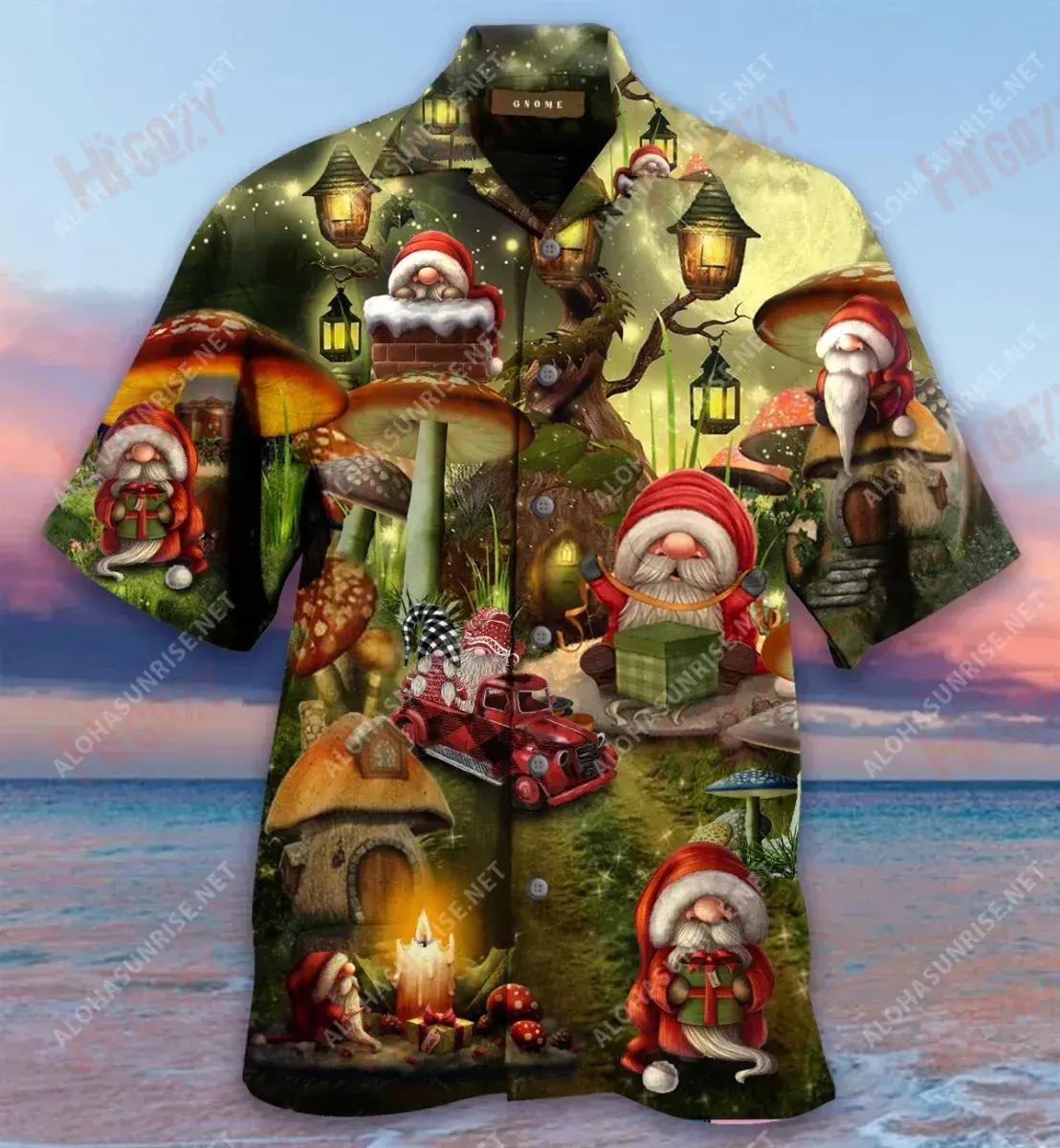 The Gift Of The Gnomes Christmas Short Hawaiian Shirt Summer Aloha Shirt Tactical Hawaiian Shirt Funny Hawaiian Shirts{Size}