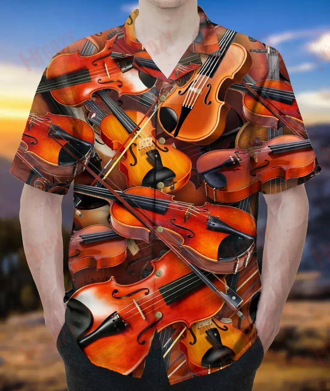 The Man The Myth The Violin Legend Unisex Hawaiian Shirt Summer Short Sleeve Tropical Shirts For Men Hawaiian Shirts For Women{Size}