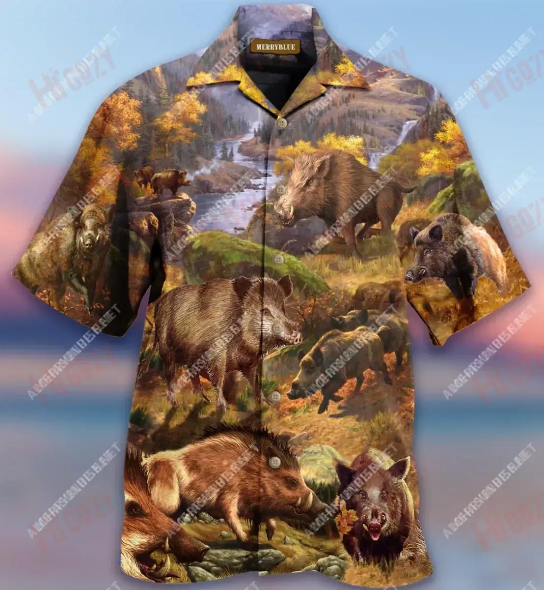 Wild Boar Hog Hunters Do It All Night Long Short Sleeve Shirt Hobbies Tropical Shirts Vintage Hawaiian Shirts Hawaiian Shirt Pattern{Size}