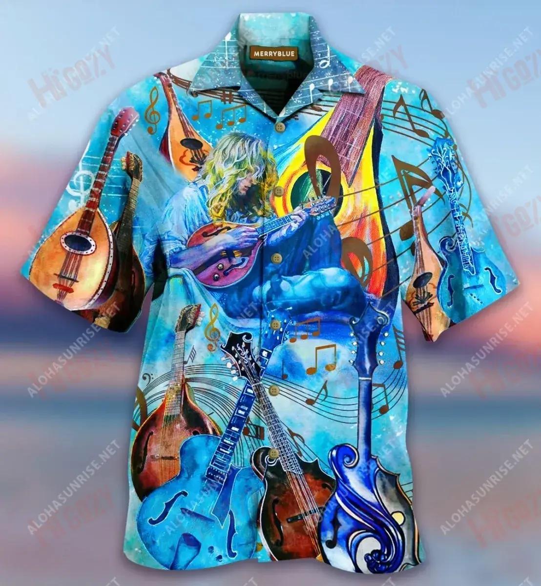 Where Words Fail Music Speaks Mandolin Unisex Short Sleeve Shirt Ocean Aloha Shirt Hawaiian Crazy Shirts Hawaiian Shirts For Men{Size}