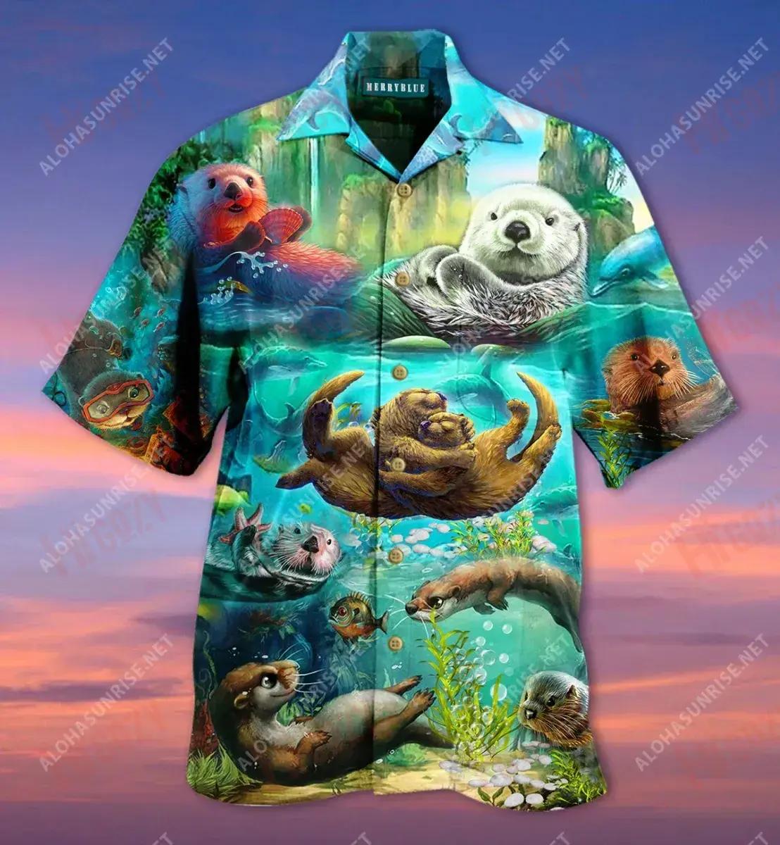 You Are My Otter Half Unisex Hawaiian Shirt Summer Short Sleeve Hawaiian Crazy Shirts Hawaiian Shirts For Women{Size}