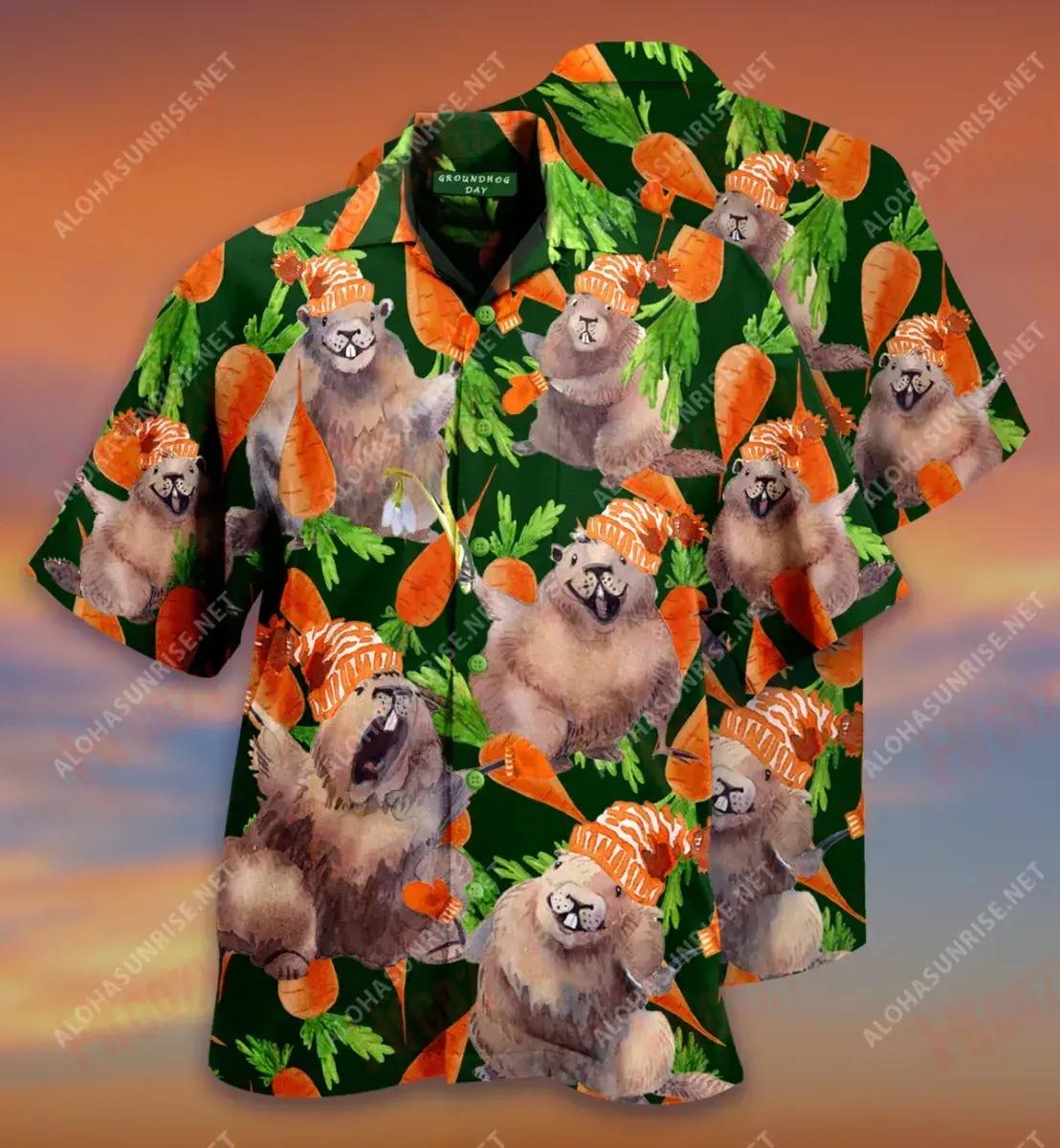 Tadaar! Happy Groundhog Day Short Hawaiian Shirt Hobbies Hawaiian T Shirts Hawaiian Crazy Shirts Crazy Shirts Hawaii{Size}