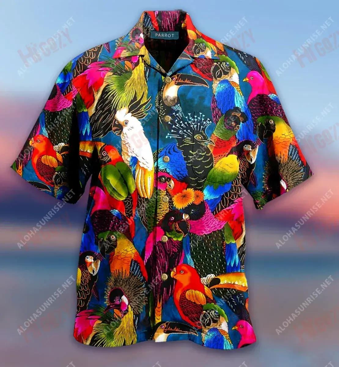 Tropical Bird Short Hawaiian Shirt Vacation Aloha Shirt Best Hawaiian Shirts Crazy Shirts Hawaii{Size}