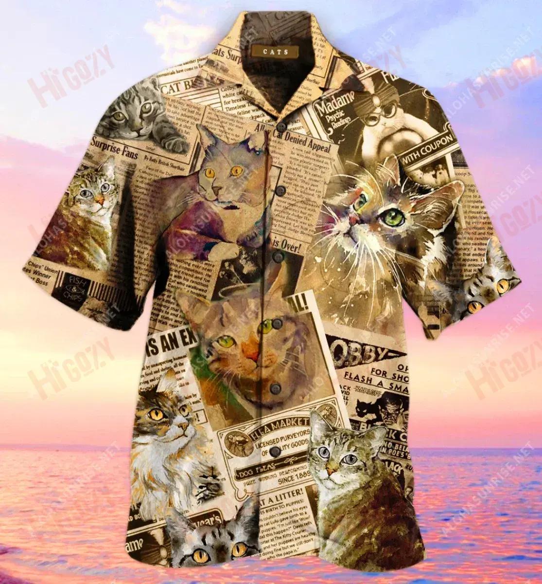 Wanted Dead Or Alive Cats Unisex Hawaiian Shirt Summer Short Sleeve Best Hawaiian Shirts Hawaiian Shirt Pattern{Size}