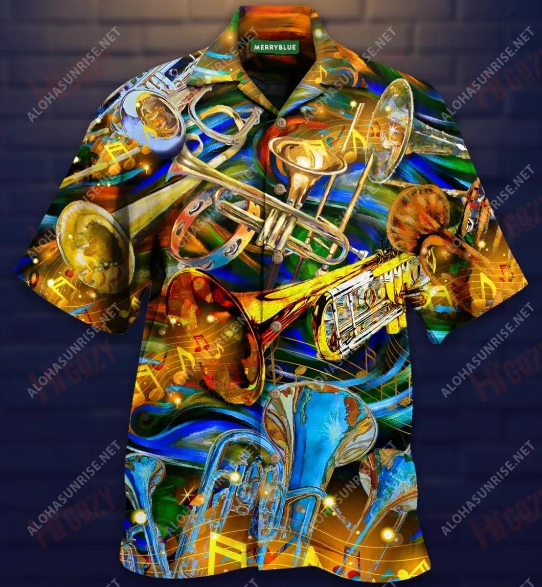 When Words Fail Trumpet Speaks Unisex Hawaiian Shirt Summer Short Sleeve Custom Hawaiian Shirts Hawaiian Shirt Pattern{Size}