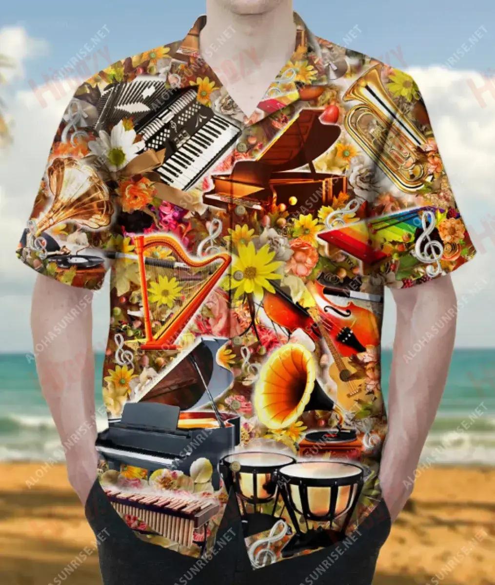 We Are The Music Makers Musical Instrument Unisex Short Sleeve Shirt Ocean Tropical Shirts Custom Hawaiian Shirts Funny Hawaiian Shirts{Size}