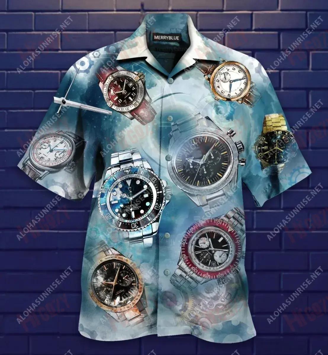 Time Flies But You Can Keep The Memmories Unisex Hawaiian Shirt Ocean Short Sleeve Custom Hawaiian Shirts Funny Hawaiian Shirts{Size}