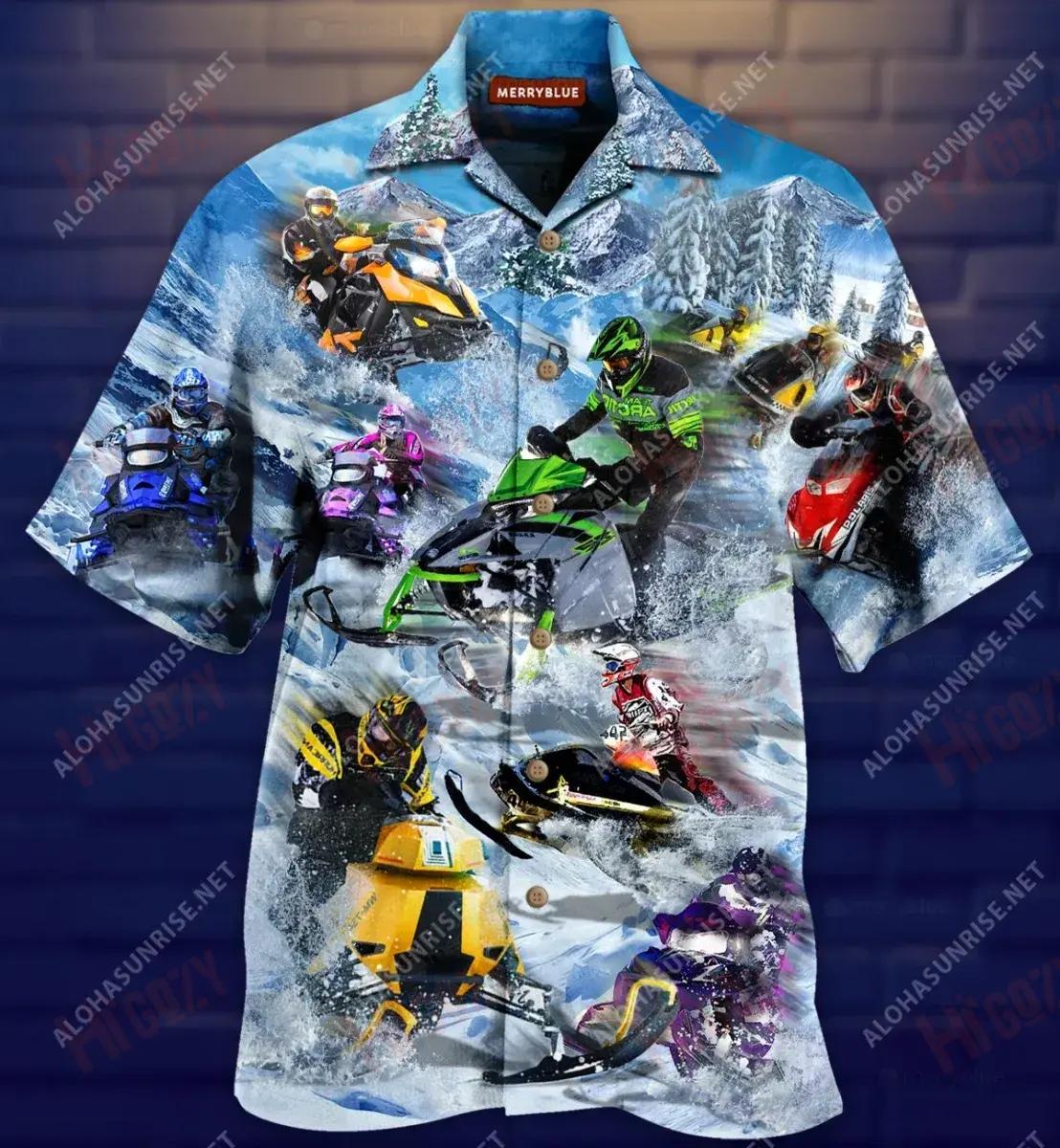 Snowmobile Life Is A Journey, Enjoy The Ride Unisex Short Sleeve Shirt Summer Hawaiian T Shirts Custom Hawaiian Shirts Hawaiian Shirt Pattern{Size}