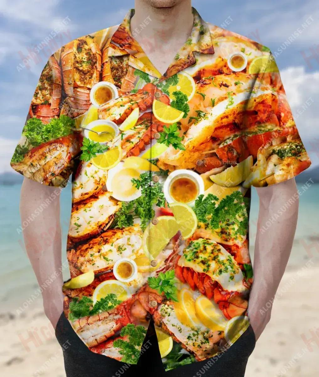 When Life Gives You Lemons, Order The Lobster Tail Unisex Short Sleeve Shirt Hobbies Aloha Shirt Best Hawaiian Shirts Hawaiian Shirt Pattern{Size}