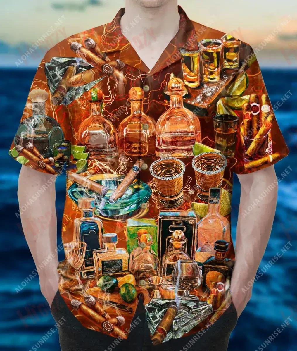 Te-Quila Solve Most Of My Problems Ci-Gars Do The Rest Short Sleeve Shirt Hobbies Aloha Shirt Vintage Hawaiian Shirts Hawaiian Shirts For Men{Size}