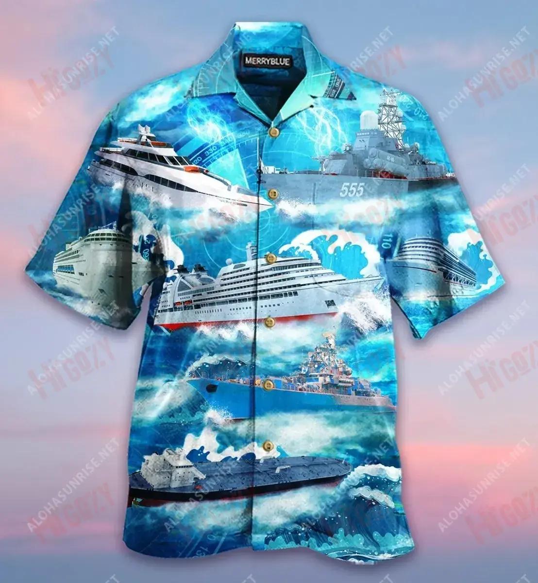 Take A Ship Then Go Anywhere You Want Unisex Hawaiian Shirt Ocean Short Sleeve Tactical Hawaiian Shirt Funny Hawaiian Shirts{Size}