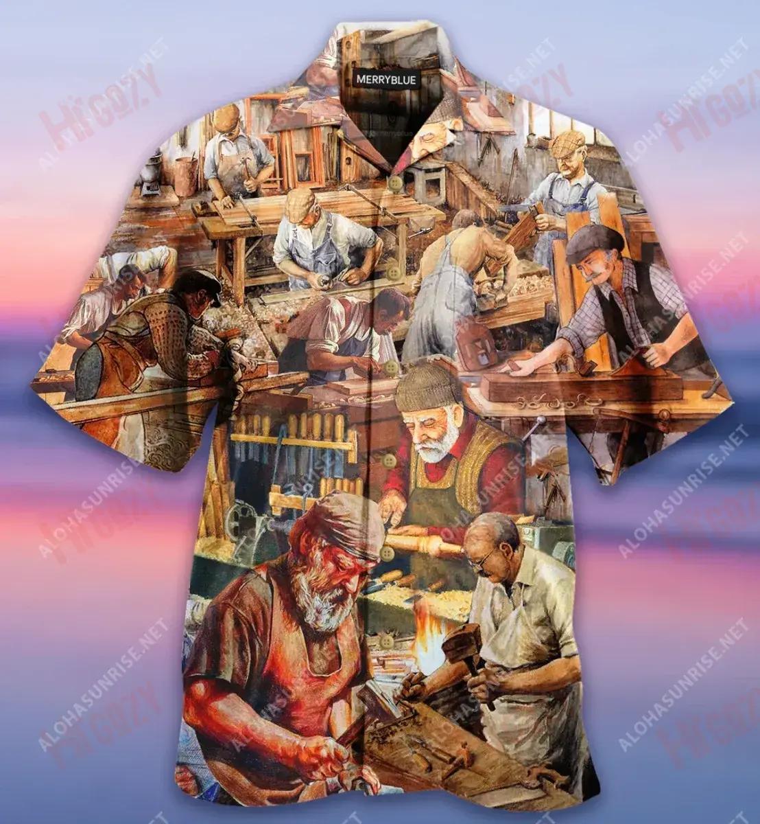 Woodworking Is Therapy Unisex Short Sleeve Shirt Vacation Hawaiian T Shirts Tropical Shirts For Men Crazy Shirts Hawaii{Size}