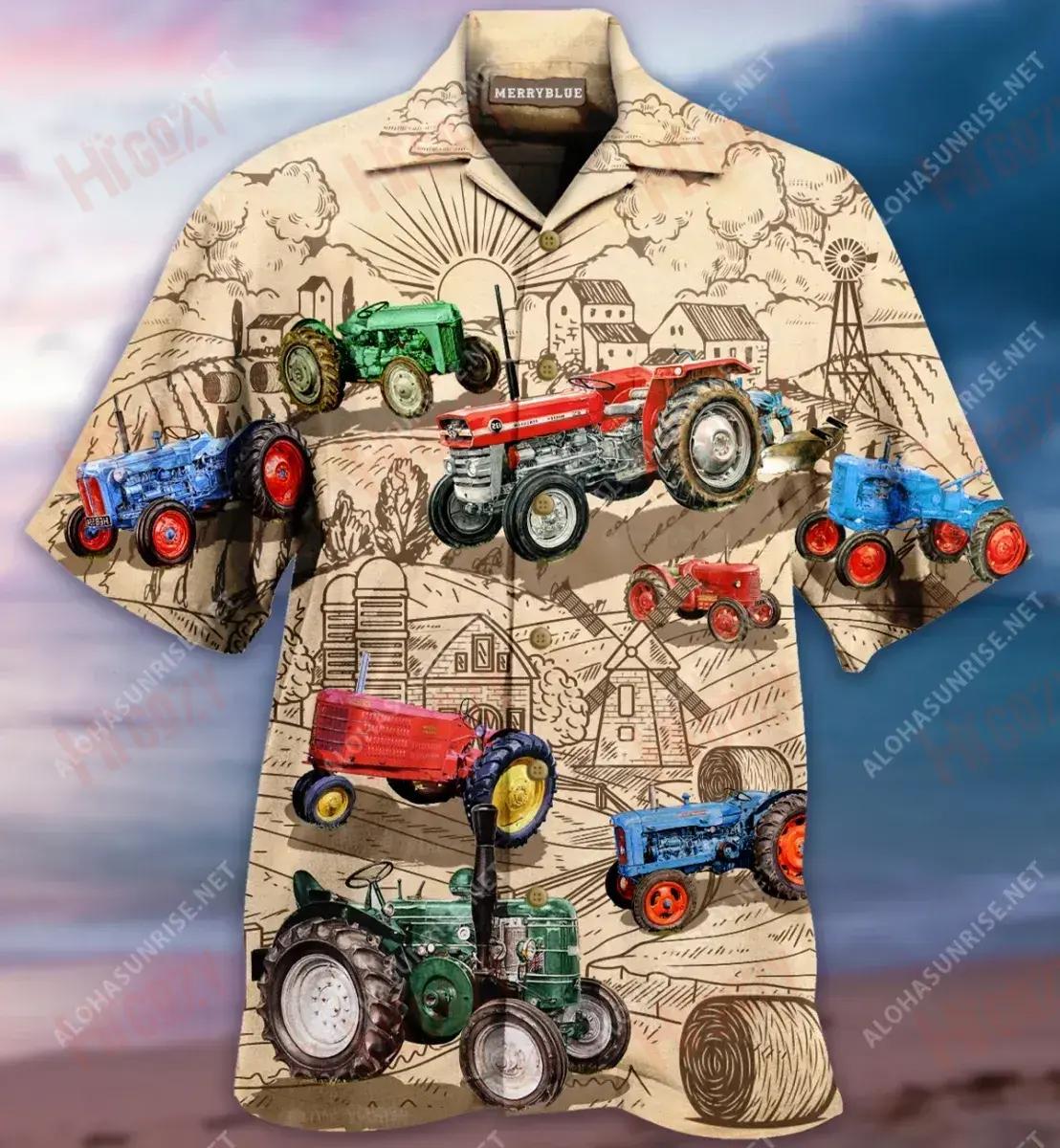 You Can Never Have Too Many Tractors Unisex Short Sleeve Shirt Ocean Hawaiian T Shirts Hawaiian Crazy Shirts Funny Hawaiian Shirts{Size}