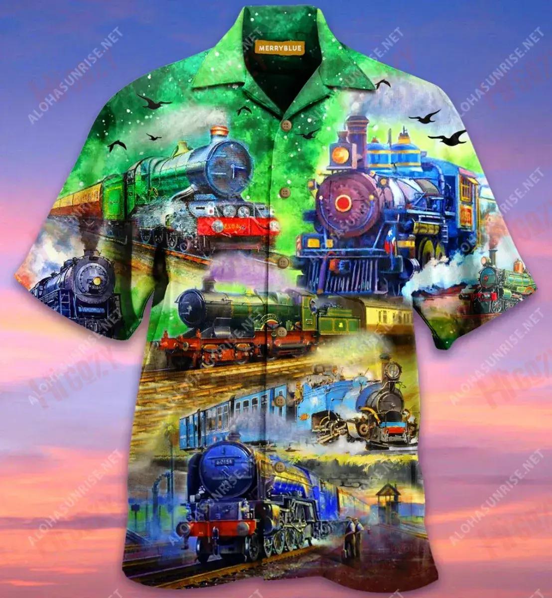 Train Life Is A Journey Enjoy The Ride Unisex Short Sleeve Shirt Summer Tropical Shirts Tropical Shirts For Men Funny Hawaiian Shirts{Size}