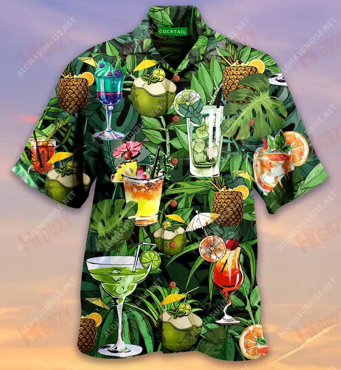 We All Deserve A Cocktail Short Sleeve Shirt Ocean Tropical Shirts Tropical Shirts For Men Funny Hawaiian Shirts{Size}