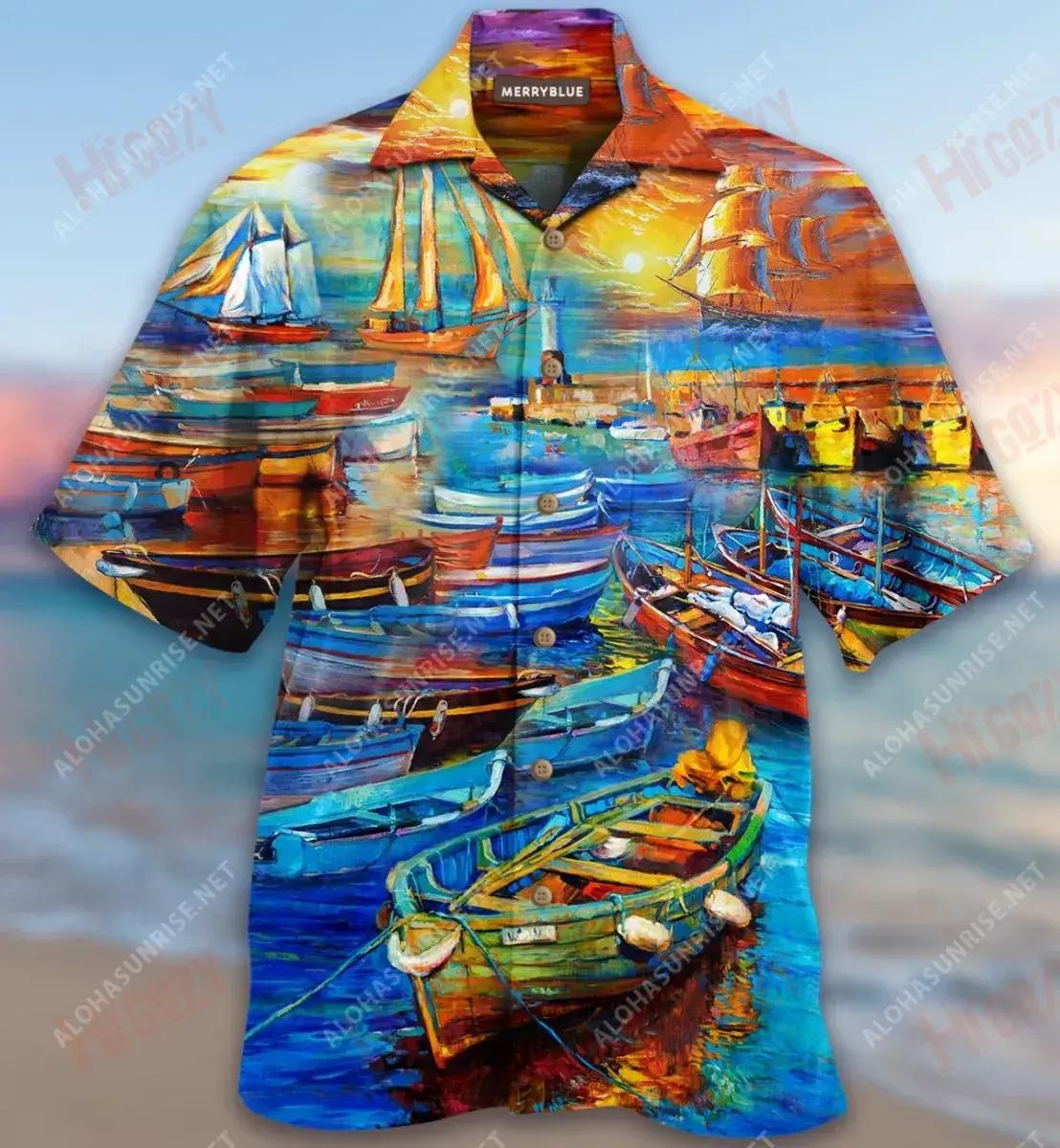 The Bygone Days By The Harbor Unisex Short Sleeve Shirt Summer Short Sleeve Custom Hawaiian Shirts Hawaiian Shirts For Men{Size}