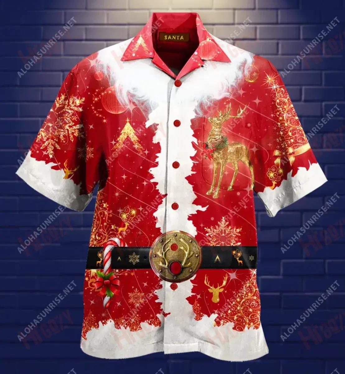 Special Santa Claus Costume Short Short Sleeve Shirt Ocean Aloha Shirt Tropical Shirts For Men Hawaiian Shirts For Women{Size}