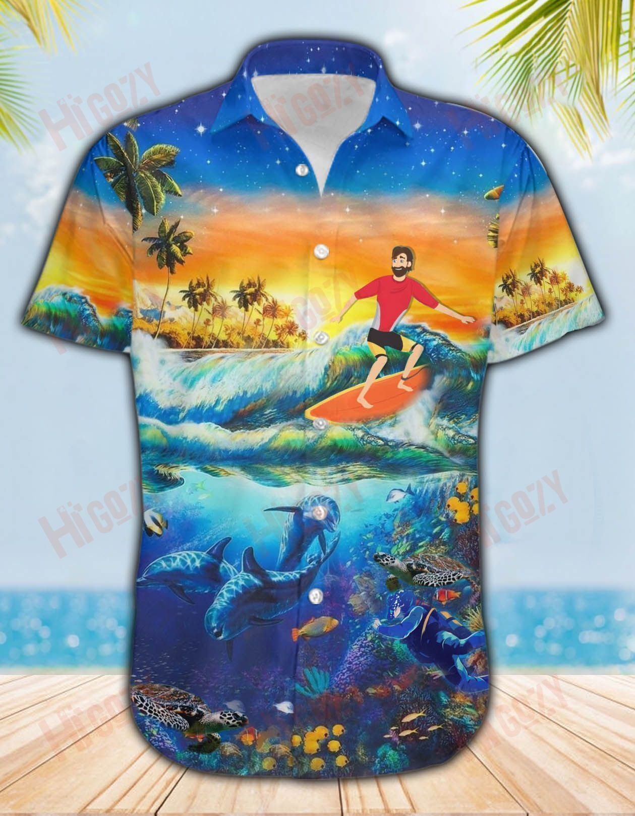 Short Sleeve Shirt Vacation Hawaiian T Shirts Tropical Shirts For Men Funny Hawaiian Shirts{Size}