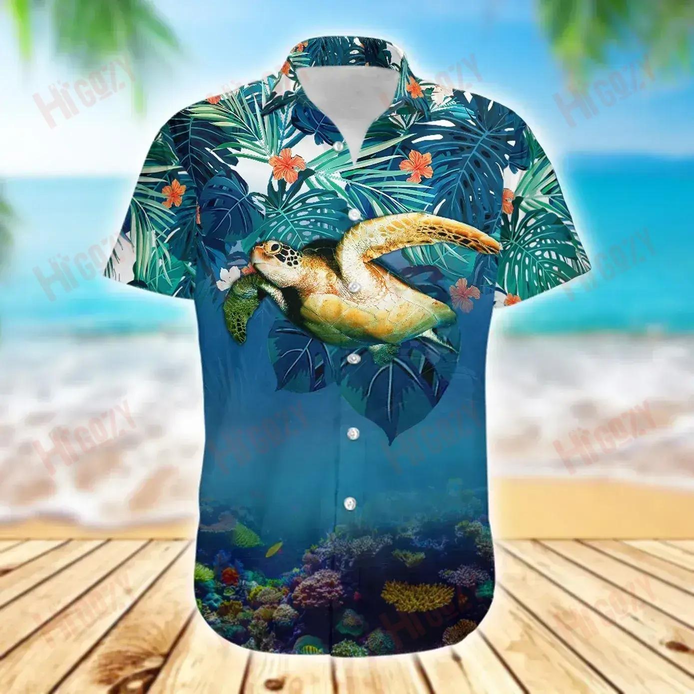 Turtle - Short Sleeve Shirt Hobbies Aloha Shirt Tactical Hawaiian Shirt Funny Hawaiian Shirts{Size}