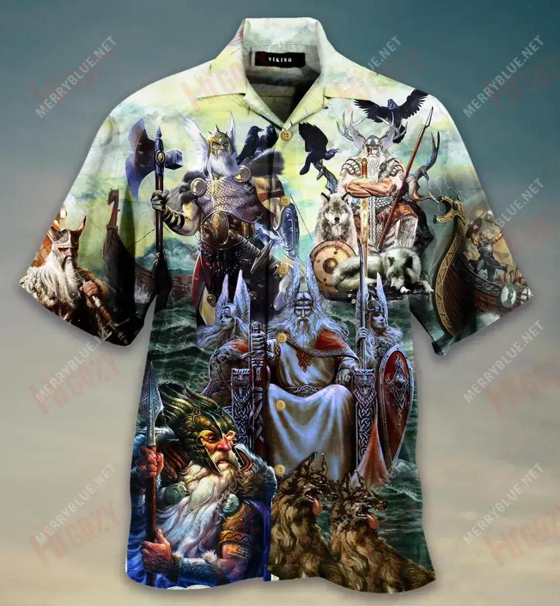 Vikings Blood Runs Through My Veins Unisex Short Sleeve Shirt Hobbies Tropical Shirts Best Hawaiian Shirts Crazy Shirts Hawaii{Size}