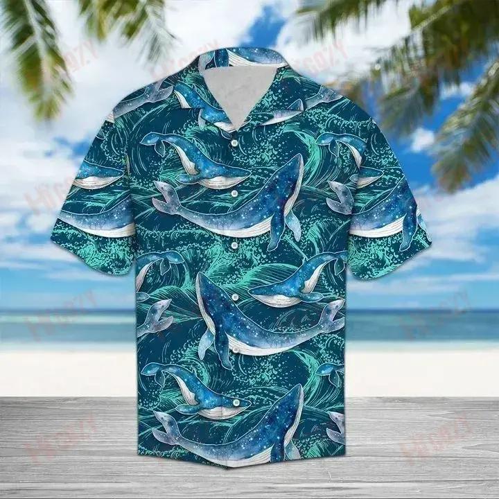 Whale Waves - Short Sleeve Shirt Hobbies Aloha Shirt Tactical Hawaiian Shirt Hawaiian Shirts For Women{Size}