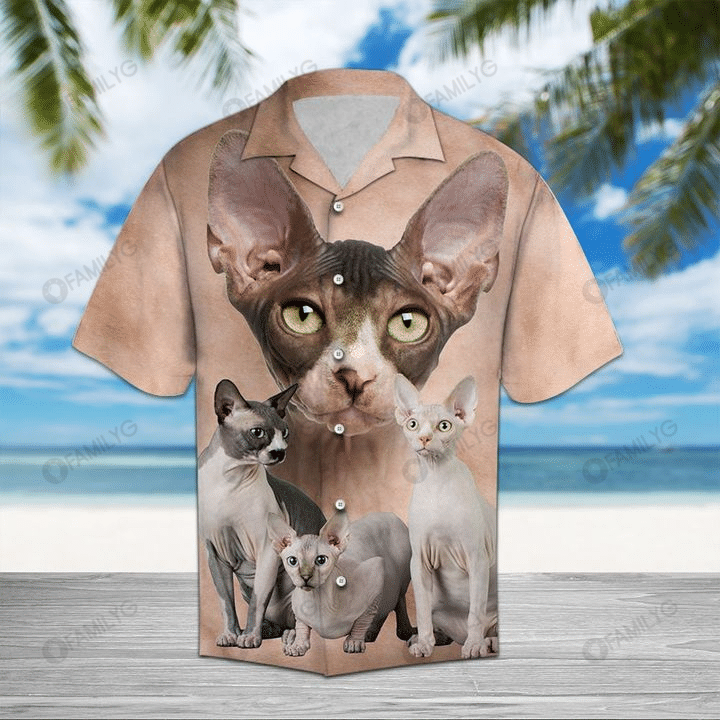 Sphynx Cat Shirt - Sphynx Cat Unisex Hawaiian Shirt{Size}