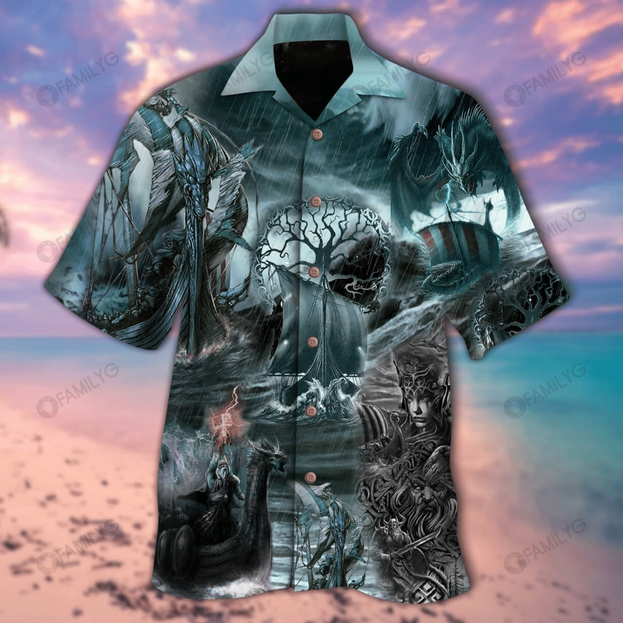 Vikings Shirts - Vikings Ship To The Valhalla - The Vikings Hawaiian Shirt{Size}