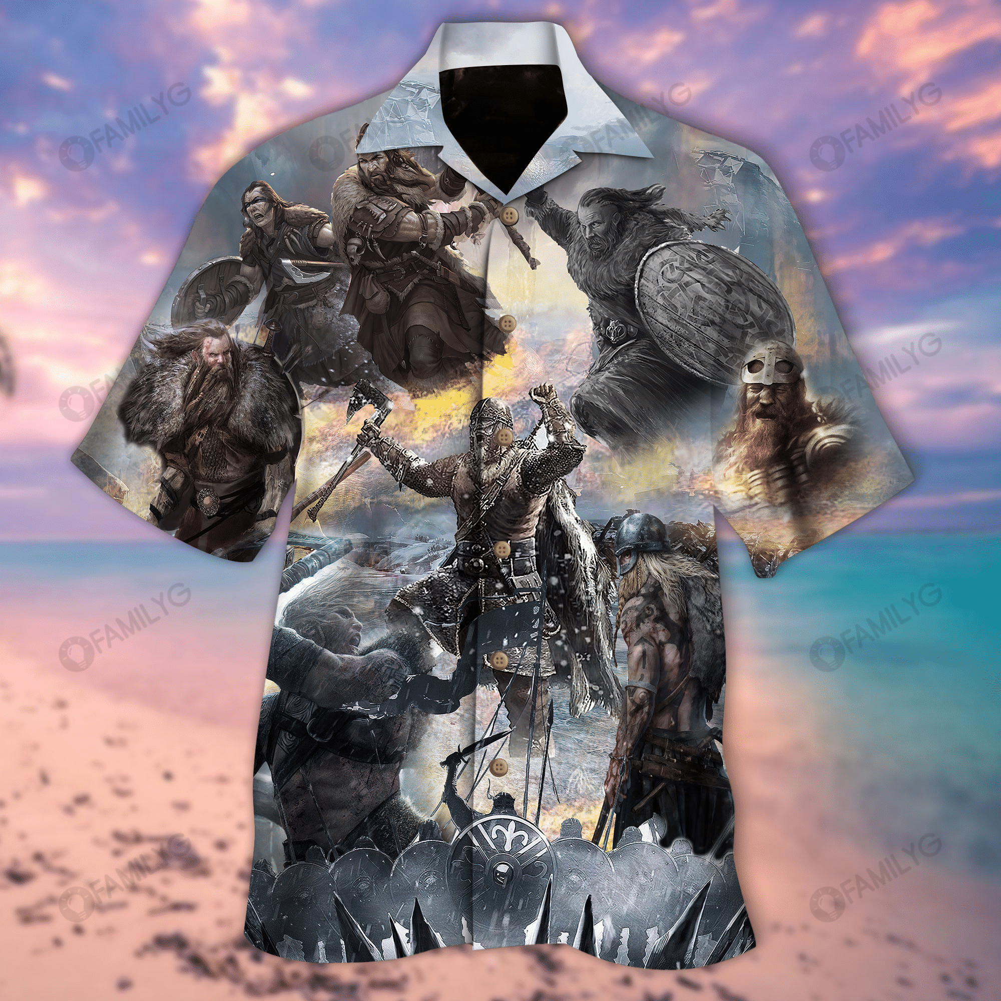 Vikings Shirts - Vikings Snow Field War - The Vikings Hawaiian Shirt{Size}