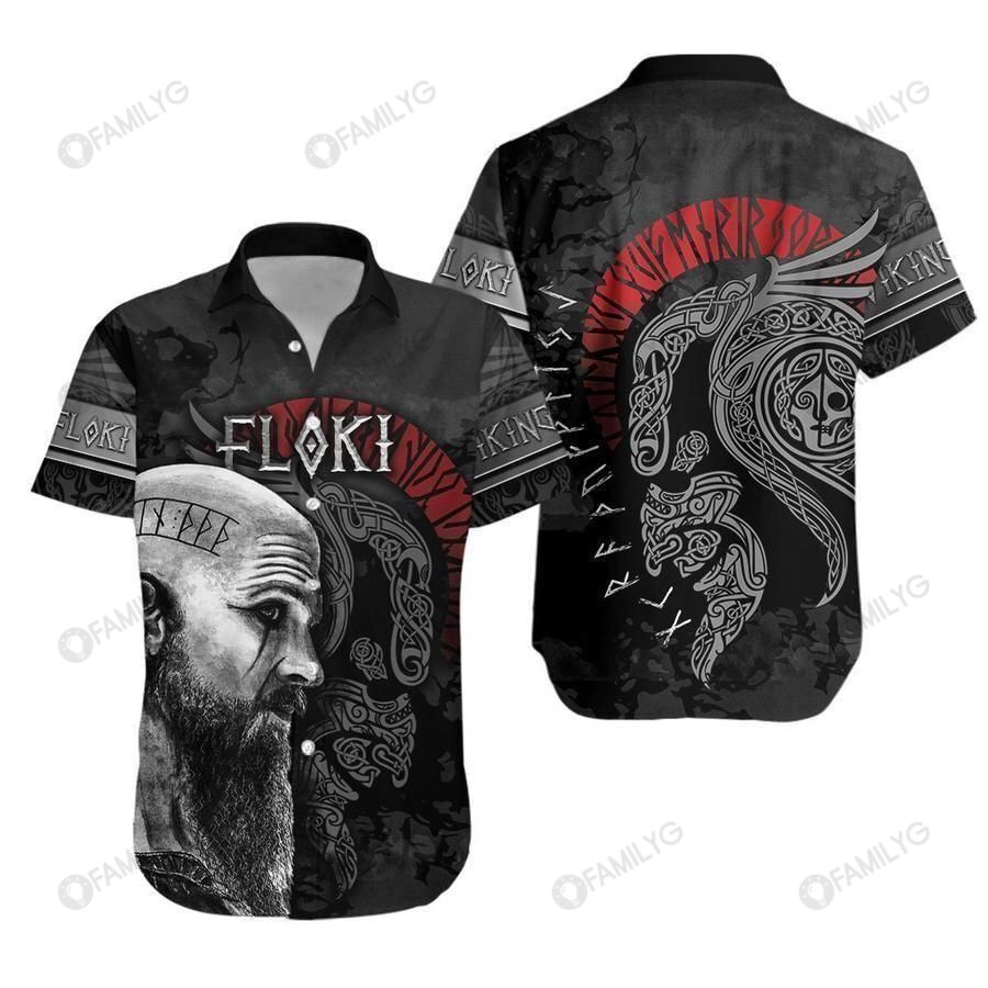 Vikings Shirts - Nordic Vikings Warrior Floki Colorful Nice - Vikings Hawaiian Shirt{Size}