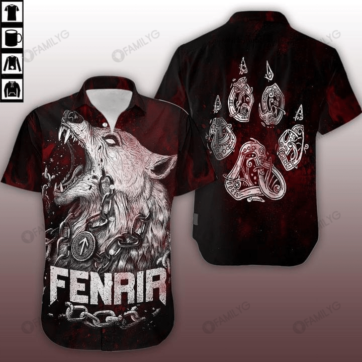 Vikings Shirts - Nordic Real Vikings Fenrir - Vikings Hawaiian Shirt{Size}