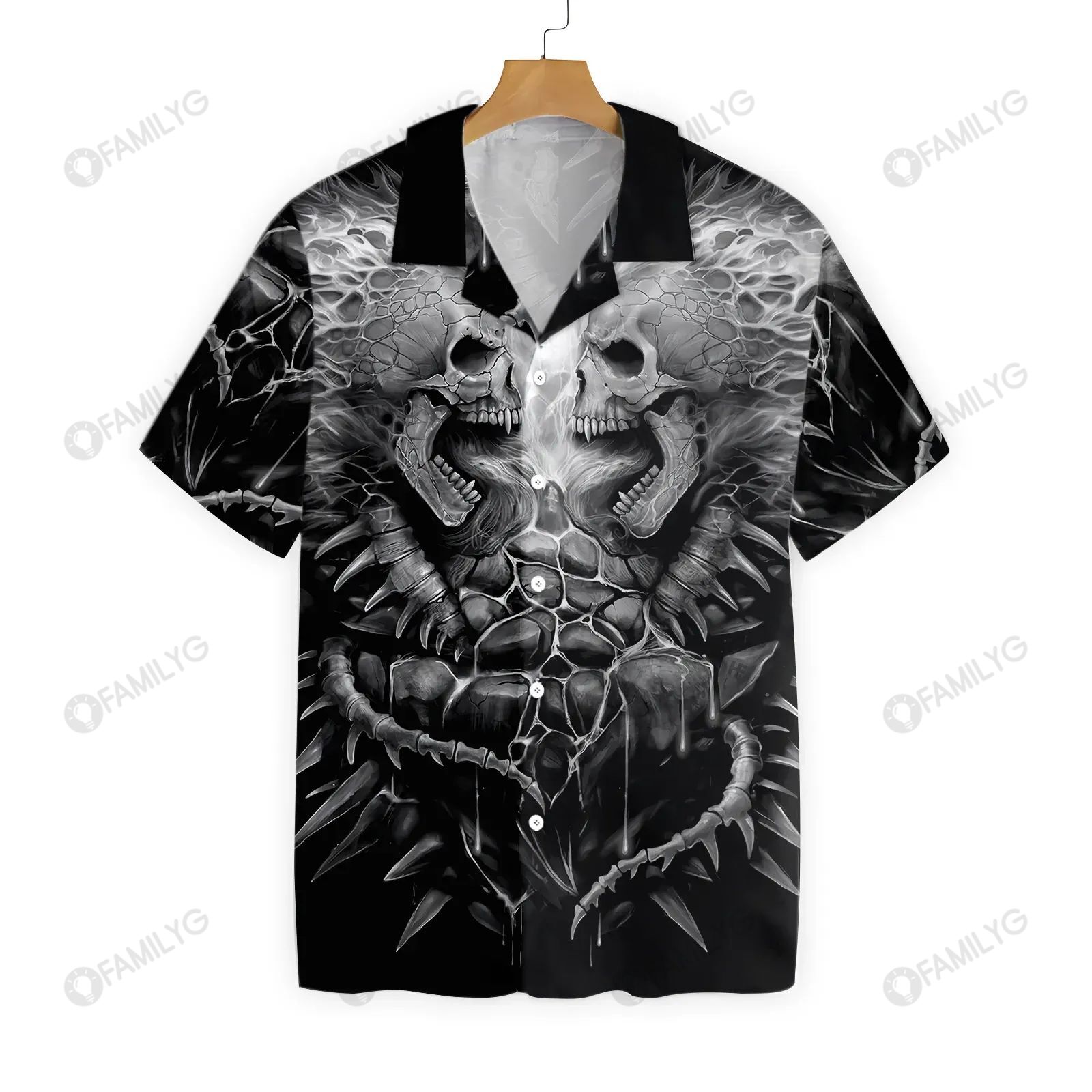 Skull Shirt - Scream Skull Best Design Unisex Hawaiian Shirt{Size}