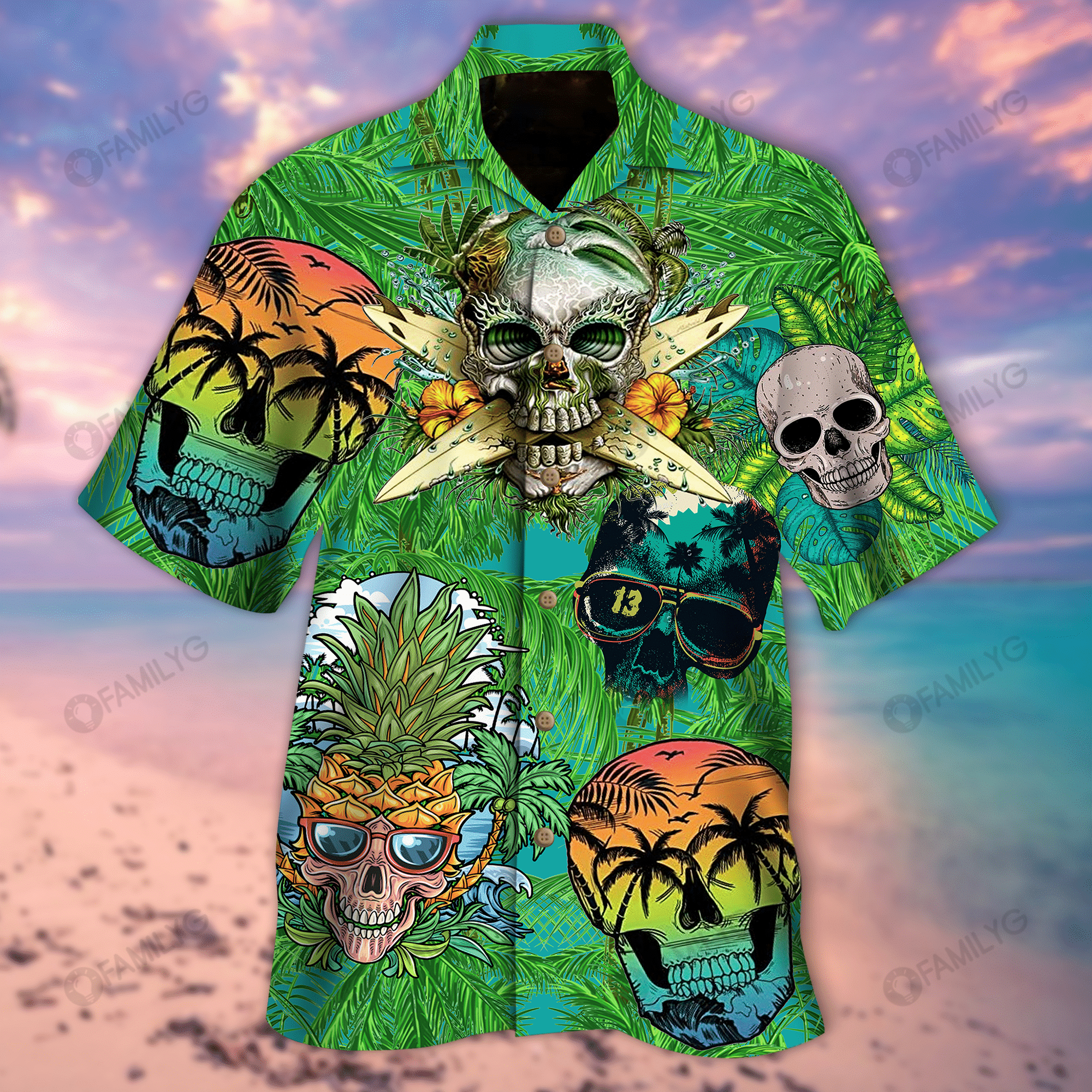 Skull Hawaiian Shirt - Where There Is Life There Is Hope - RE{Size}