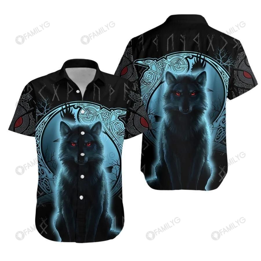 Vikings Shirts - Nordic Vikings Wolf Colorful - The Vikings Hawaiian Shirt{Size}