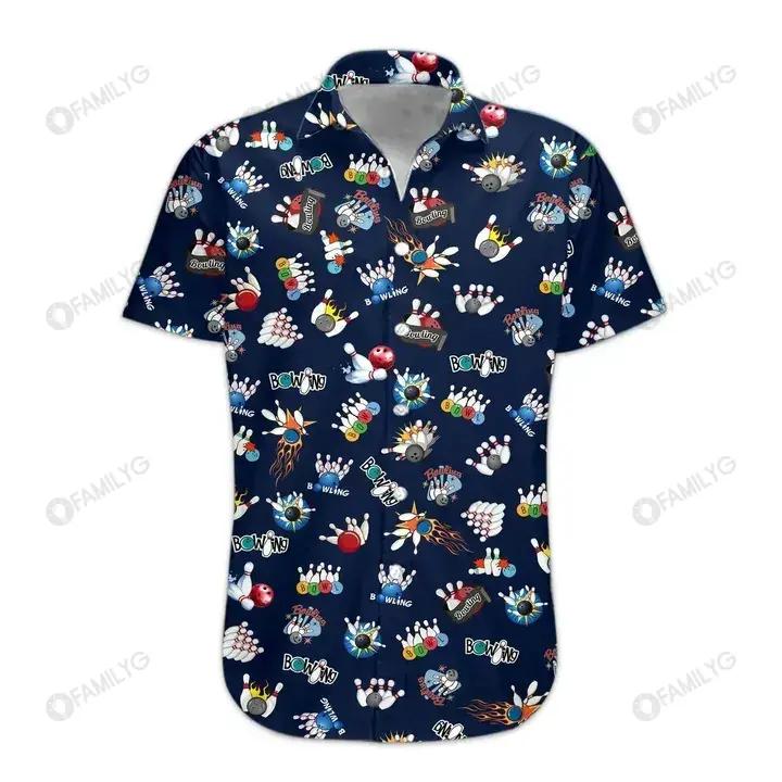 Unique Bowling Shirts -Ten-Pin Bowling Hawaiian Shirt{Size}