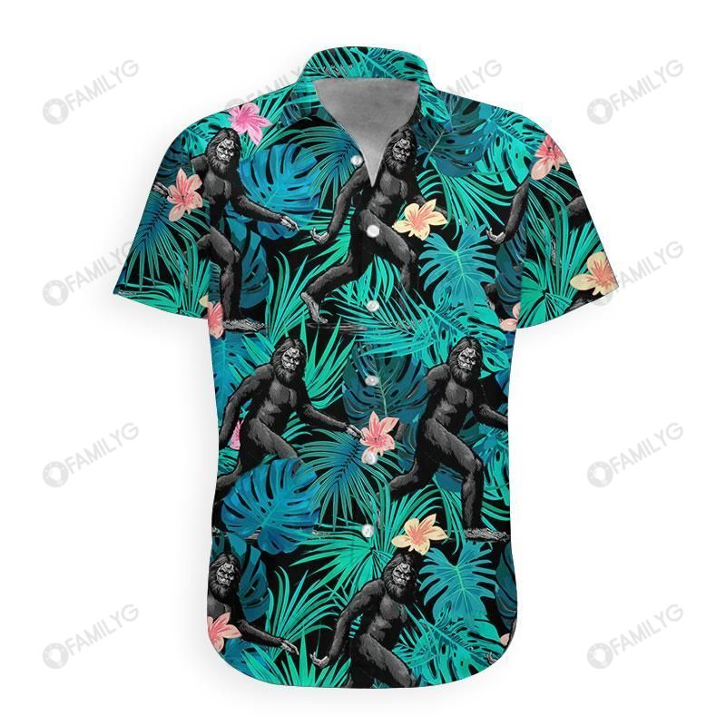 Tropical Bigfoot Wall In The Jungle - Bigfoot Hawaiian Shirt{Size}