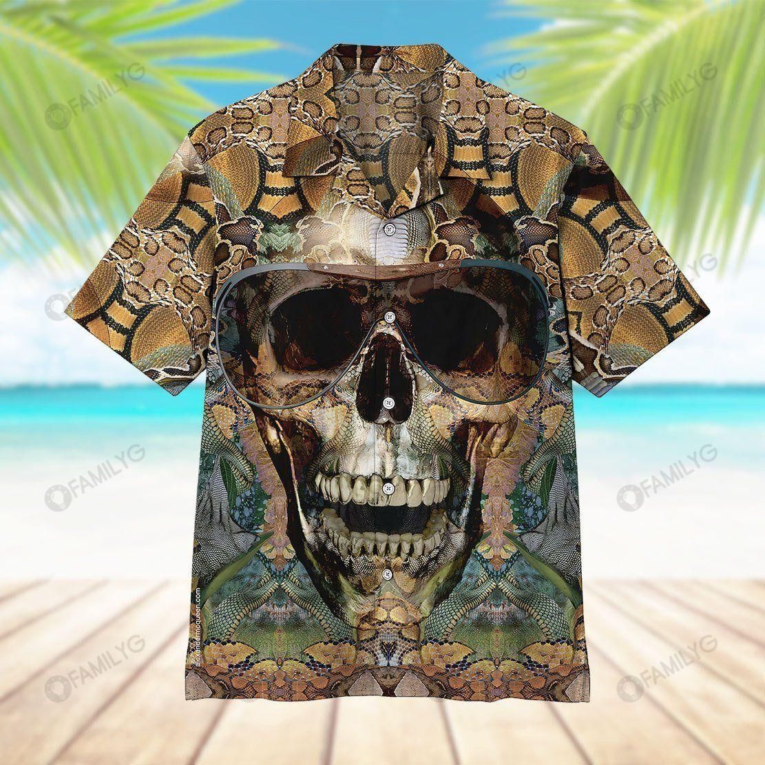 Skull Shirt - Snake Skull Colorful Best Unisex Hawaiian Shirt{Size}