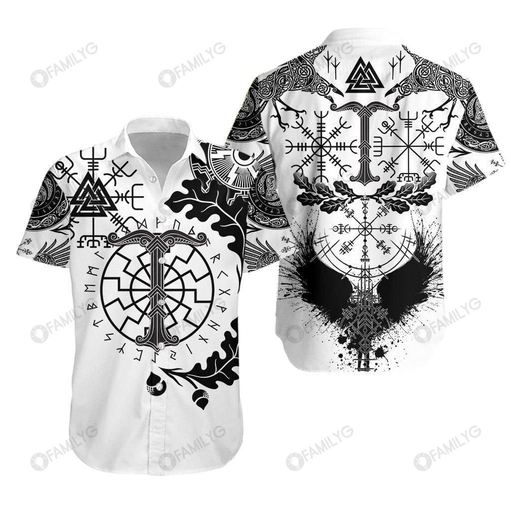 Vikings Shirts - Nordic Vikings Oak Leaf - Vikings Hawaiian Shirt{Size}