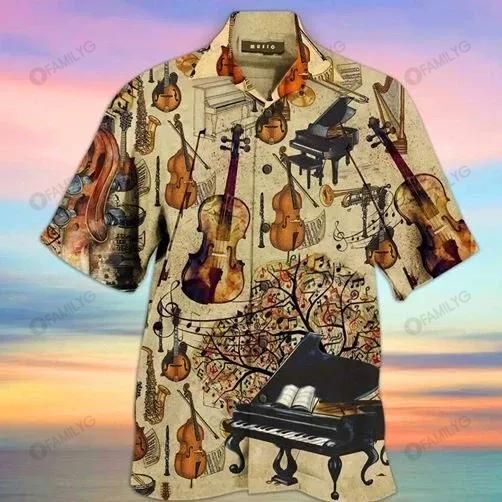 Violin Shirt - Classical Music Colorful Amazing Hawaiian Shirt{Size}