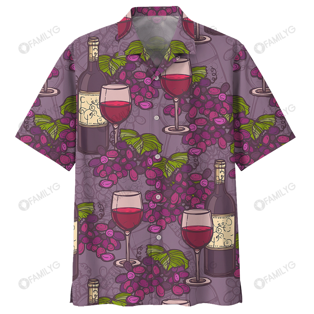 Wine Shirt - Save Water, Drink Red Wine Hawaiian Shirt{Size}